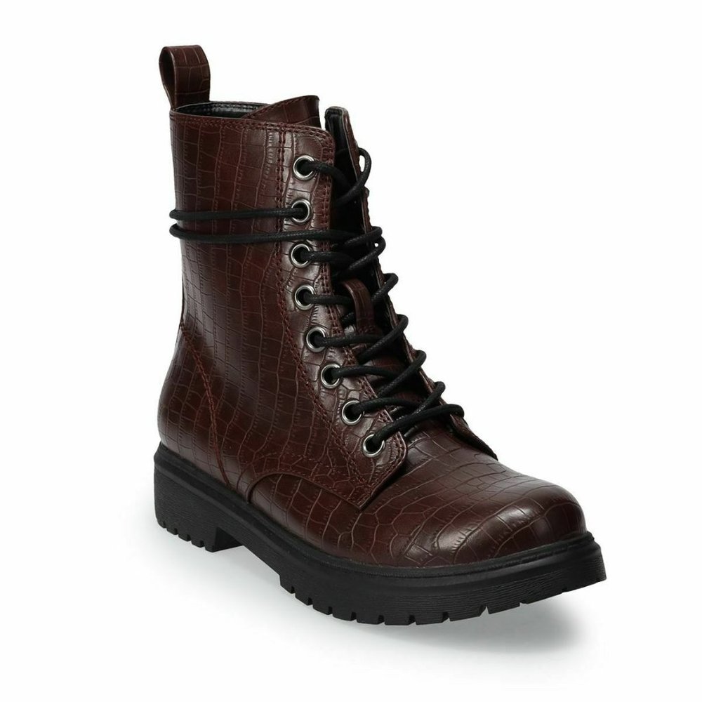 Doc Marten Style Boots- snake skin texture